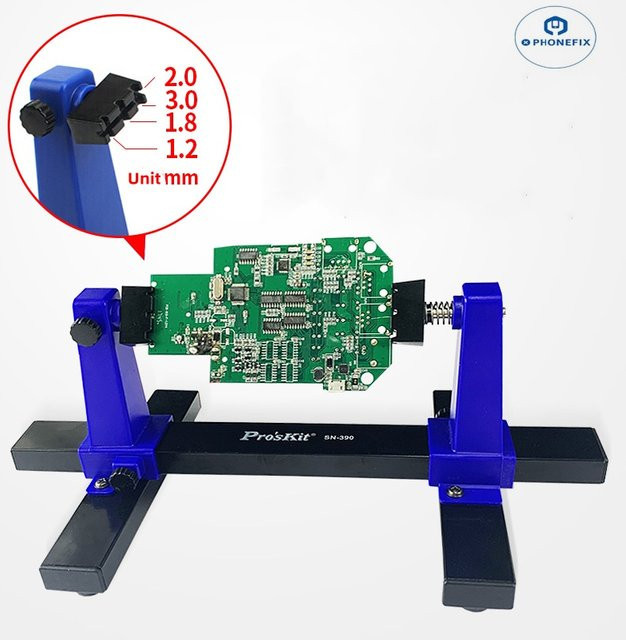 DIYPHONE SN-390 360 Grad Rotations-Lötstation aus Metall mit LED-Leuchte für PCB-Schaltkreis- und Motherboard-Reparaturen, B/T/H: 40,8 x 17,0 x 12,5 cm - Bild 1