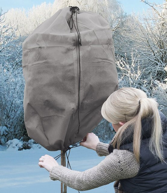 Videx Winterschutz Thermomantel aus Vlies in Stein, Höhe: 150 cm, Durchmesser: 70 cm - Bild 2