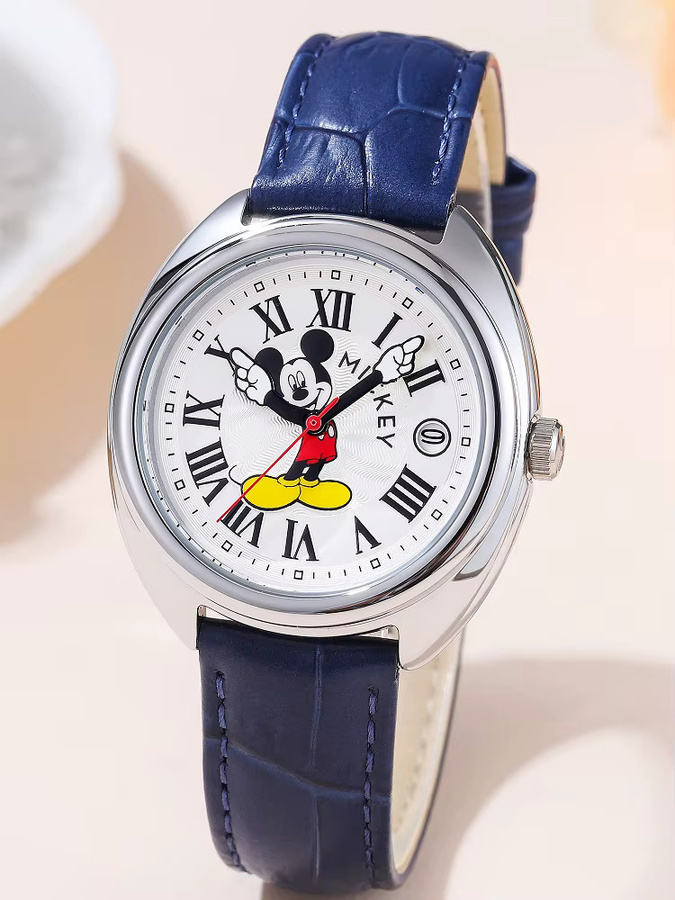Disney Armbanduhr Quarz, Leder, Weiß, Unisex, Datum - Bild 4