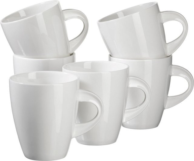 Mäser Kaffeebecher La Musica aus Porzellan, 6-teiliges Set, Elfenbein/Beige, 350 ml - Bild 1