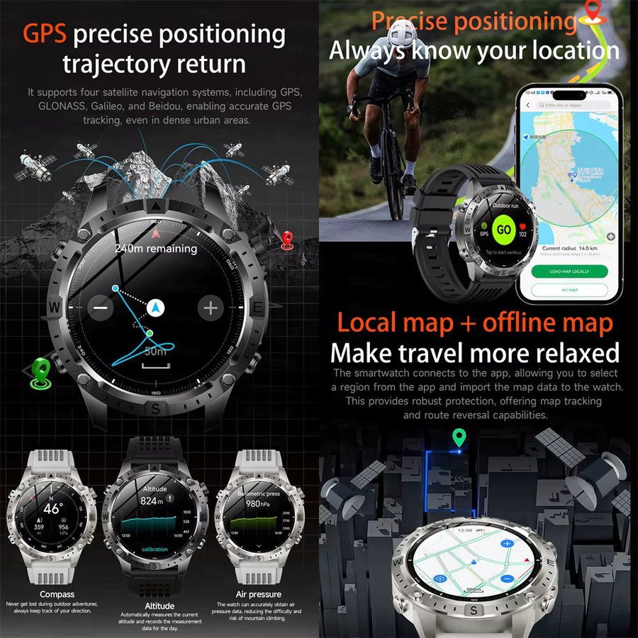Amazfit Smartwatch, T-Rex3, GPS, 1,43 Zoll, Schwarz, Herren - Bild 3