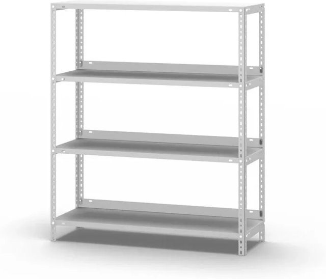 PROREGAL Aktenregal mit Schraubsystem, 4 Ebenen, Lichtgrau, H x B x T: 115 x 100 x 30 cm - Bild 1