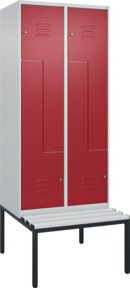 C+P Z-Spind Classic PLUS Sitzbank mit 4 Fächern und Zylinderschloss, B/T/H: 212,0 x 80,0 x 81,5 cm - Bild 1