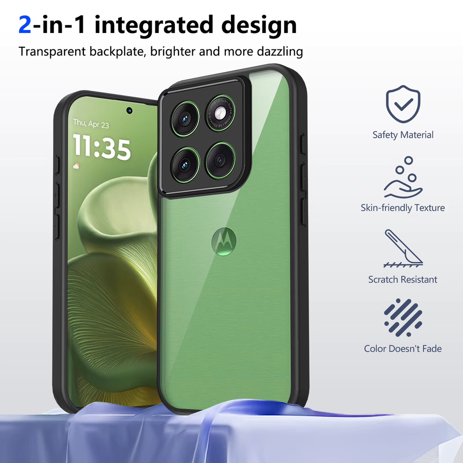 EUCAGR Stoßstange Air Kissen Schutzhülle für Motorola Moto Edge 60 Fusion, Edge 60 Stylus und Edge 60 Pro in Grau - Bild 2