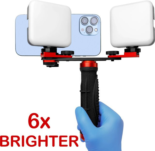 Hera MK-16 Multifunktionale Smartphone LED Fotolampe mit Makro-Blitz und Anti-Reflexions-Funktion in Weiß - Bild 1