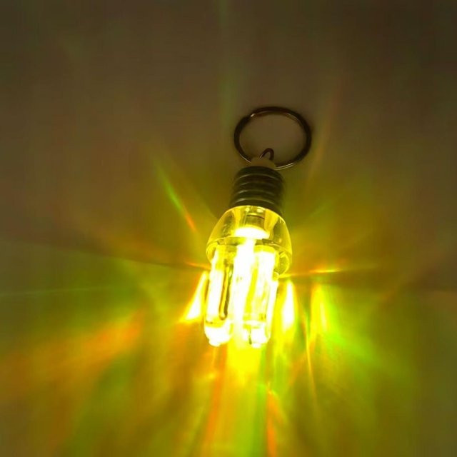 Schlüsselanhänger LED-Glühbirne, Acryl, Gelb, Unisex - Bild 1