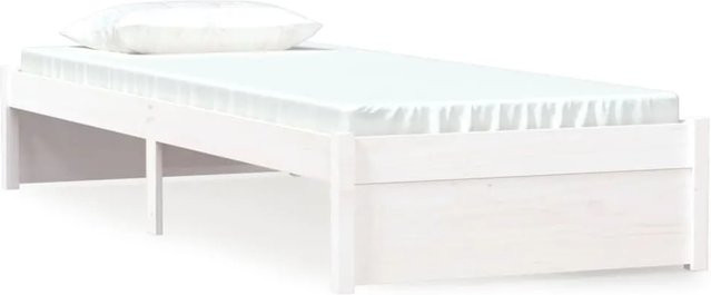 vidaXL Massivholzbett aus Kiefernholz in Weiß, B/T/H: 75 x 190 x 80,5 cm - Bild 1