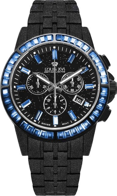 Louis XVI Chronograph, Quarz, Edelstahl, 43 mm, Herren, Schwarz - Bild 1