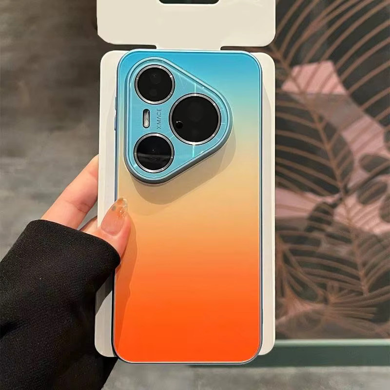 Original Gradient Instantly Change Case für Huawei Pura 90 Pro Max Pura 80 Pura 70 Mate 80 70 Pro mit Kristall-Linsenschutz und Matt-Hülle in Multicolour - Bild 1