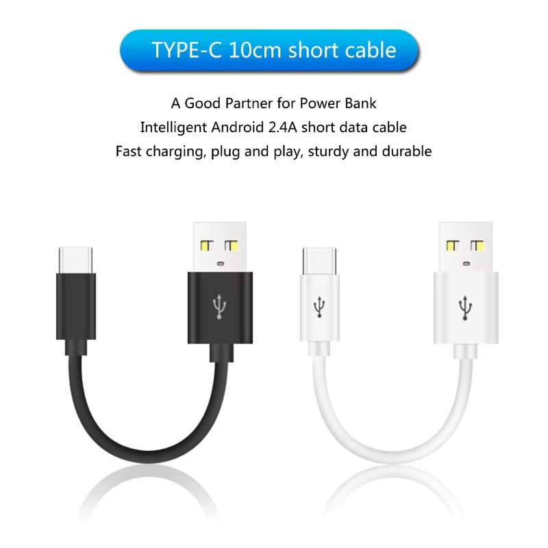 USB-zu-Typ-C-Kabel für iPhone 15-Serie, Hochgeschwindigkeits-Ladekabel mit Datenübertragung, Schwarz, Länge: 10 cm oder 20 cm - Bild 1