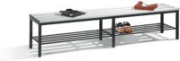 C+P Umkleidebank Basic mit Schuhrost, Farbe Sitzleisten Lichtgrau, Gestell Schwarzgrau, H: 42,0 cm, B: 196,0 cm, T: 35,3 cm - Bild 1