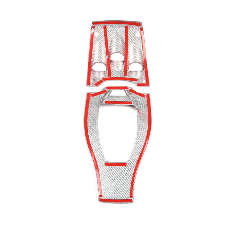 Owntycar Carbon-Dekor Set in Rot für Ferrari 458 (2011-2016) – Getriebeblende, Glasheber-Schalter und Türgriff-Abdeckungen aus Carbon-Optik - Bild 2