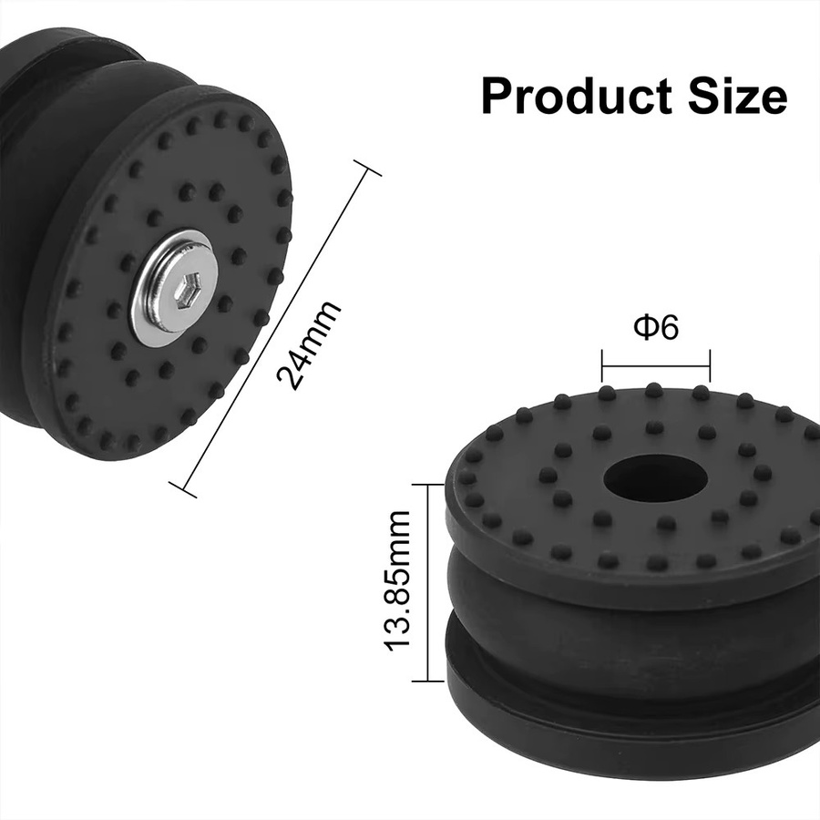 H2D Anti-Vibrations-Füße für Bambu Lab, stoßdämpfende und rutschfeste Gummifußpolster in Schwarz - Bild 3