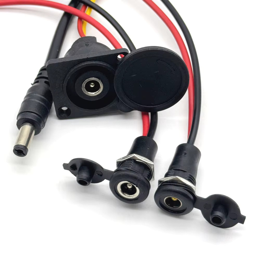 LAJQTAO Elektrofahrrad Ladekopf DC 2.1 / 2.5 Lithiumbatterie Ausgangsleitung für 36V/48V mit runden männlichen und weiblichen Steckern in Schwarz - Bild 3