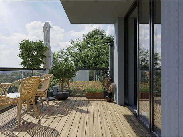 Woodtex Terrassendiele Kiefer in Braun, Länge: 400 cm - Bild 1
