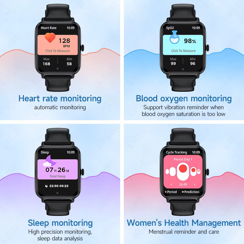 LIGE Smartwatch, Schwarz, Silikon, Unisex - Bild 4