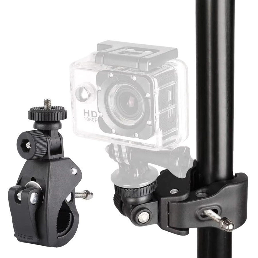 GoPro Universal Fahrradlenkerhalterung 360 Grad drehbar mit 1/4 Zoll Stativgewinde in Schwarz - Bild 4
