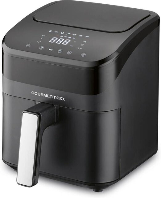GOURMETmaxx Heißluftfritteuse mit Digitalanzeige in Schwarz aus Metall und Kunststoff, Volumen: 4 l, B/H/T: 24 x 28,6 x 34,9 cm - Bild 1