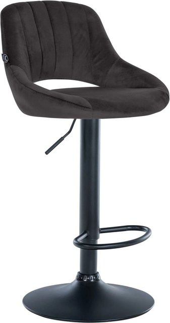 DELUKE Barhocker SEGAD mit Lehne aus Samt in Schwarz, B/T/H: 47 x 48 x 85 cm - Bild 1