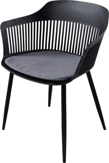 riess-ambiente Stuhl AIRE in Schwarz mit Sitzkissen aus Kunststoff und Stahlgestell für Indoor und Outdoor - Bild 1