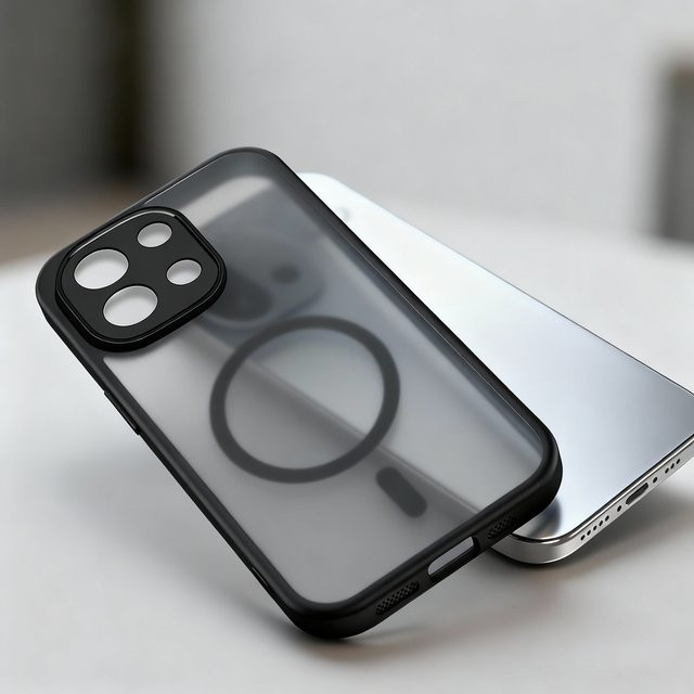 Matt MagSafe Magnetische kabellose Ladehülle für OnePlus 15 13T R 13R Ace 5 Pro 5G Nord 5 CE5 in Schwarz - Bild 1