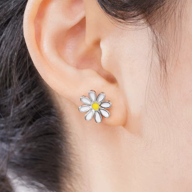 Huitan Ohrstecker Gänseblümchen, Silber, Damen - Bild 2