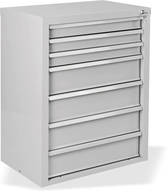 PROREGAL Schubladenschrank Kobra mit 7 Schubladen in Lichtgrau, Höhe: 90 cm, Breite: 70 cm, Tiefe: 43,5 cm - Bild 1
