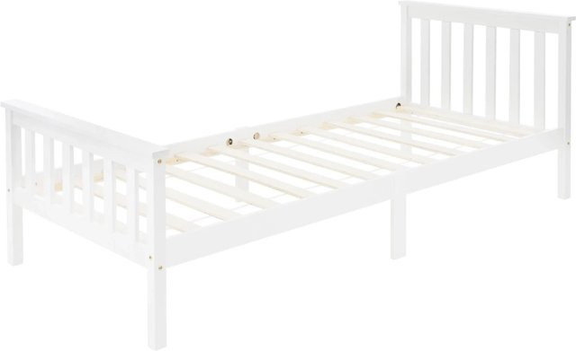 ML-Design Einzelbett aus Kiefernholz mit Lattenrost in Weiß, B/T/H: 90 x 200 x 80 cm - Bild 2