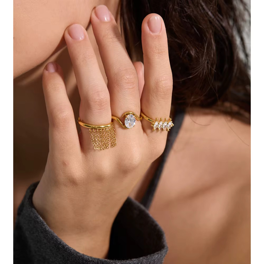 Yhpup Ring, Edelstahl, Gold, Größe 67.8, Unisex - Bild 2