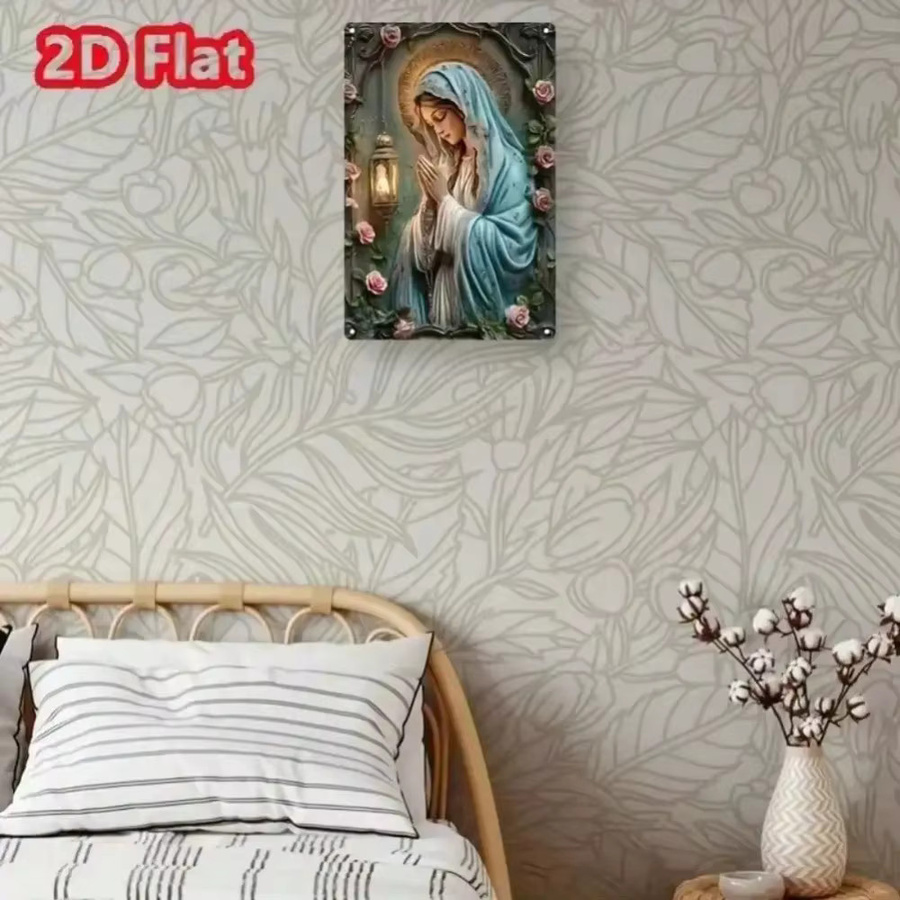 CIFBUY Spirituelle Wandkunst Engel Religiöse Metall-Plakette in Mehrfarbig, Rechteckig - Bild 3