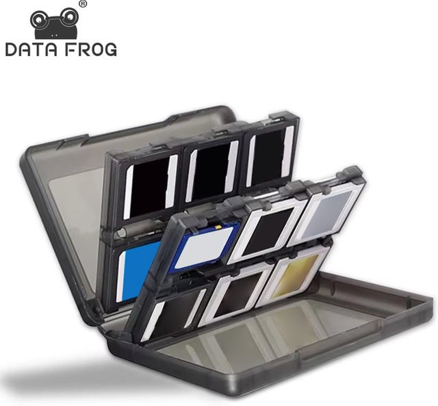 DATA FROG 24-Fach Spielkarten-Aufbewahrungsbox für 3DS und DS Serie, tragbare PP-Hülle in Weiß Transparent mit SD TF und Stylus-Aufbewahrungsfächern - Bild 1