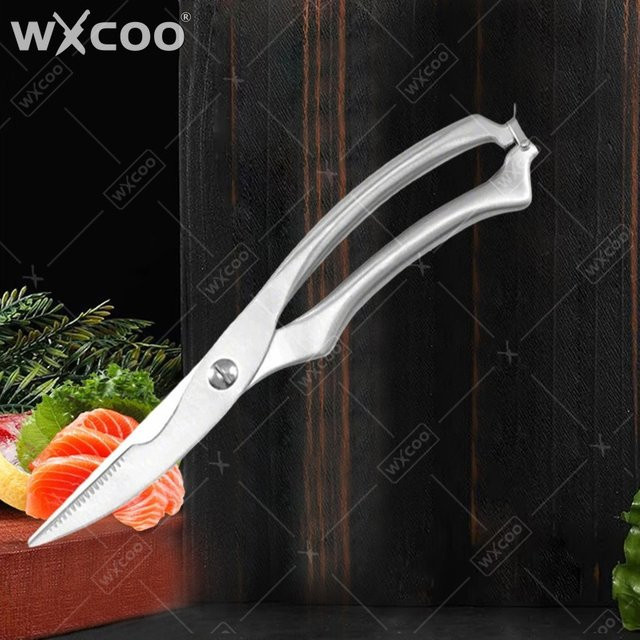 WXCOO Multifunktionale Küchenschere aus Edelstahl in Silber für Geflügel und Gemüse - Bild 1