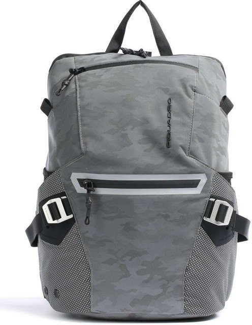Piquadro PQ-Modular Laptoprucksack 15 Zoll aus rezykliertem antiviralem Stoff mit RFID-Blocker in Camo Grigio - Bild 1