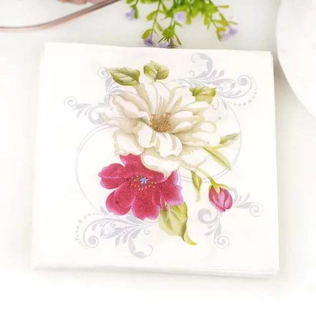 GUANYAO Bunte Lilien Papierservietten mit floralem Design für Hochzeiten, 20 Stück, Mehrfarbig - Bild 1