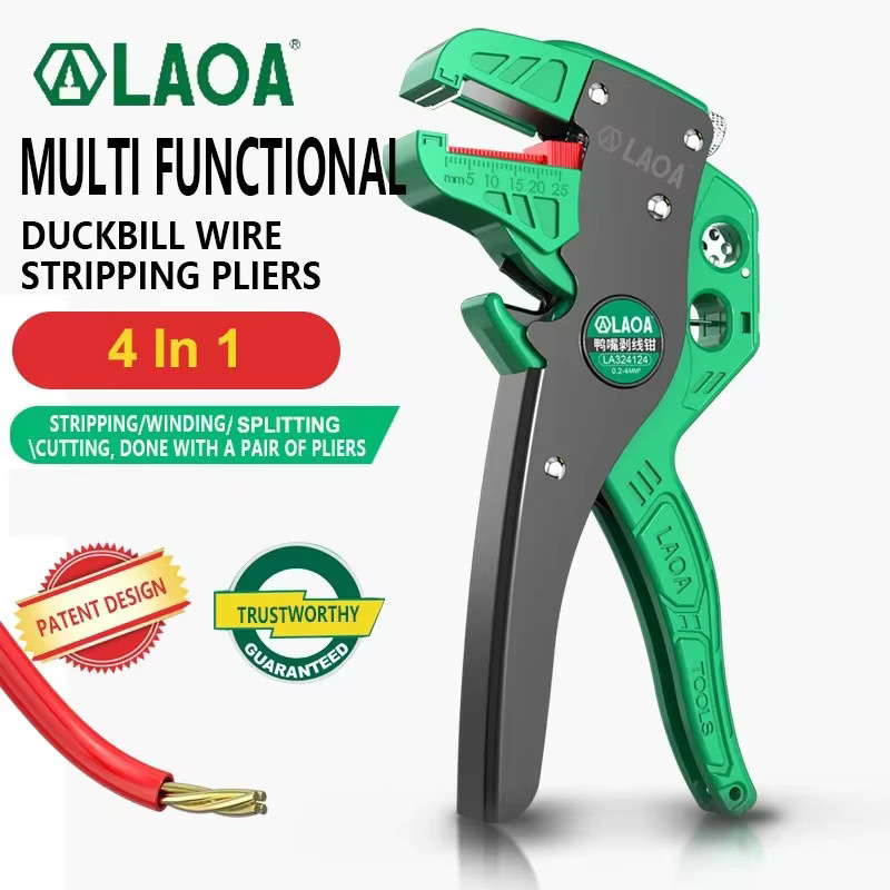 LAOA 4-in-1 Multifunktionale Abisolierzange Entenschnabel als Einstellbare Kabel Schneidezange für Elektriker - Bild 2
