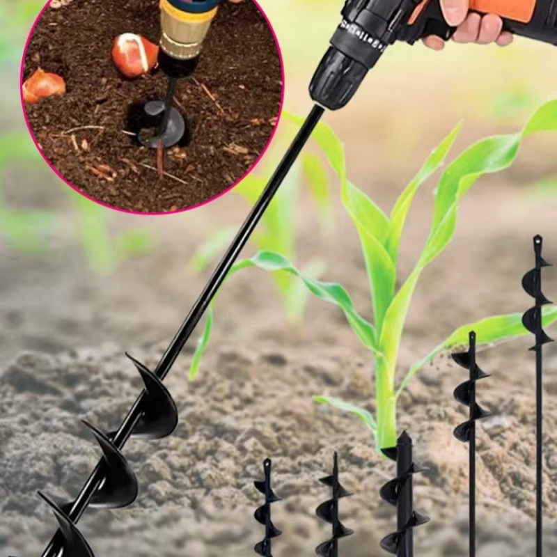 LUSQI Spiral-Erdbohrer zum Bodenlockern und Umpflanzen von Blumen und Setzlingen in Schwarz - Bild 4
