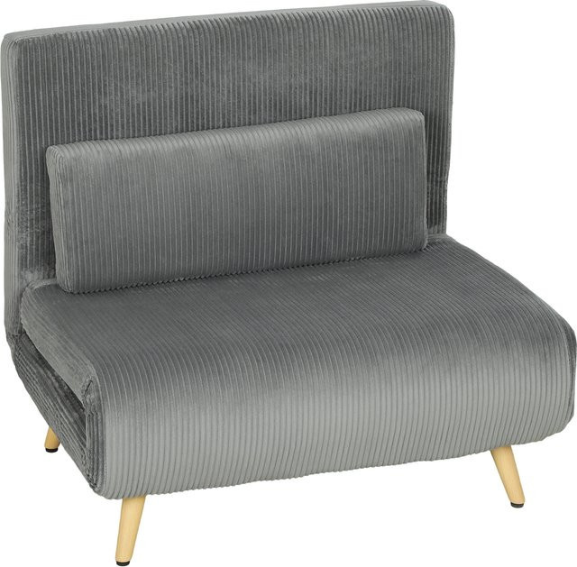 HOMCOM 3 in 1 Schlafsessel mit Bettfunktion und verstellbarer Rückenlehne, Relaxsessel mit Lendenkissen und Metallbeinen, Dunkelgrau - Bild 1