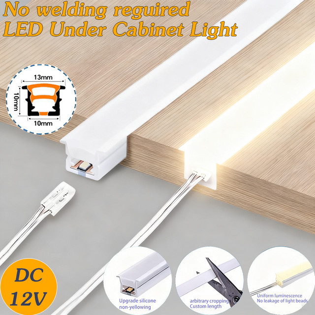 YSRSAI 12 V Silikon-LED-Streifen als flexibles Kanal-Abdeckungsprofil und Lichtdiffusor für DIY-Raumdekoration - Bild 1