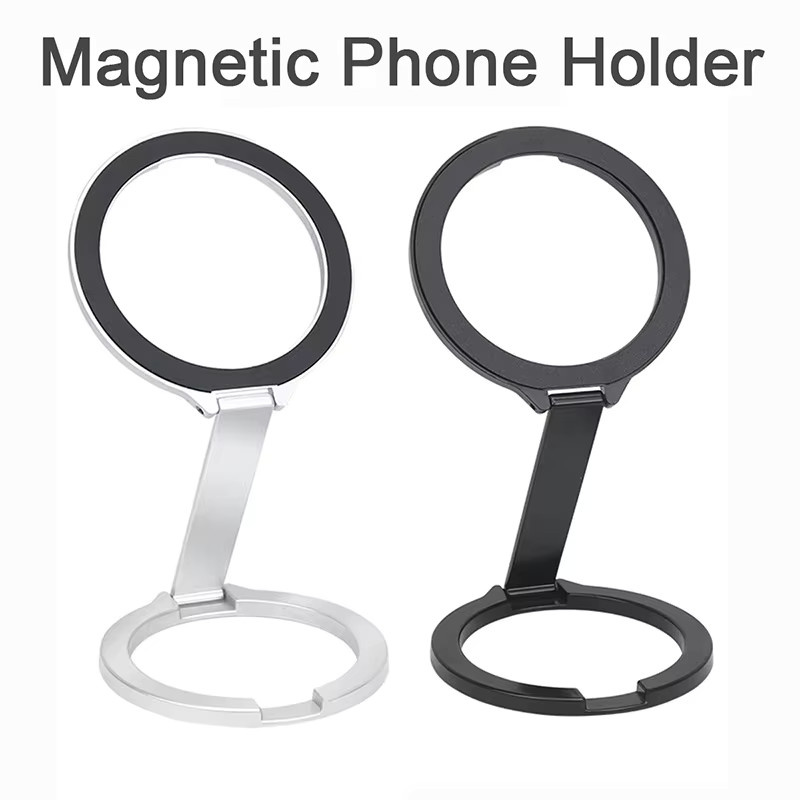 Faltbarer doppelseitiger magnetischer Telefonhalter in Silber für iPhone, Samsung und Xiaomi - Bild 2