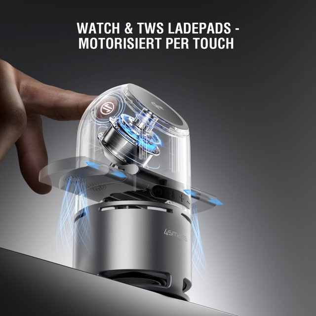 4smarts ChargeBot Sound Qi2 3-in-1 Ladestation mit Bluetooth-Lautsprecher, Spacegrau - Bild 1