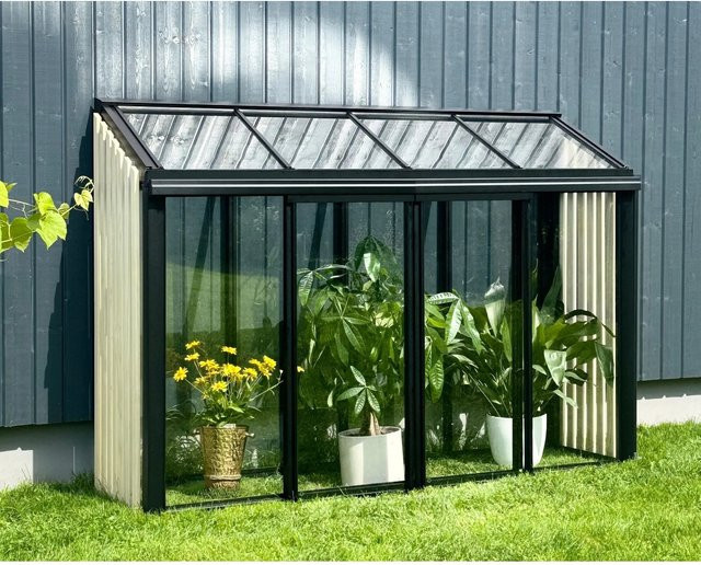 Bloomcabin Mini Gewächshaus Accoya Fusion GHMAF3 in Schwarz aus Aluminium und Glas - Bild 1