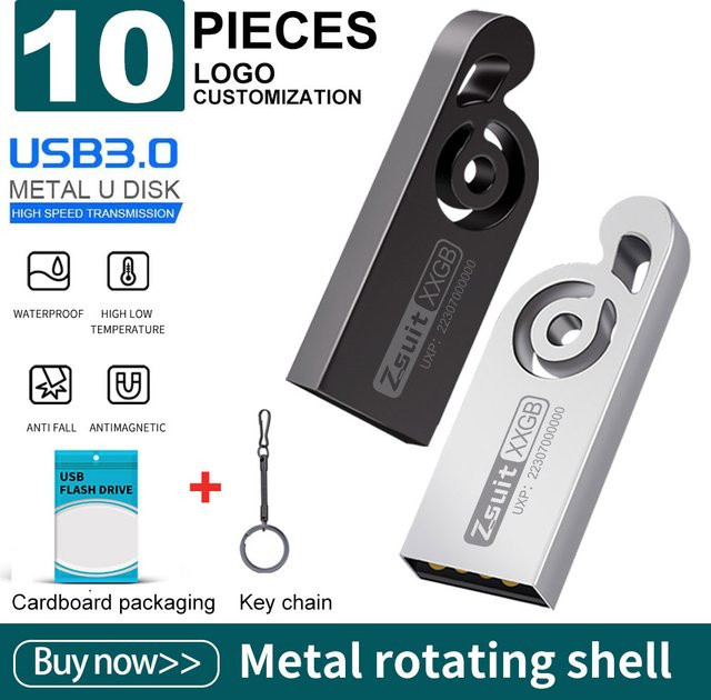 10er Set Metall USB-Stick USB 3.0 mit verschiedenen Speicherkapazitäten 16GB 32GB 64GB 128GB mit USB-A Anschluss - Bild 1