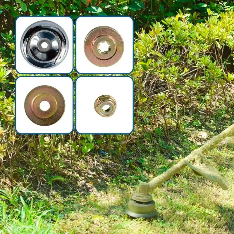 LUSQI Rasenmäher-Adapter-Muttern-Set 4-in-1 Trimmerkopf-Befestigungsset in Silber, kompatibel mit 3T/4T/60T Klingen für Rasen- und Grasschnitt - Bild 6