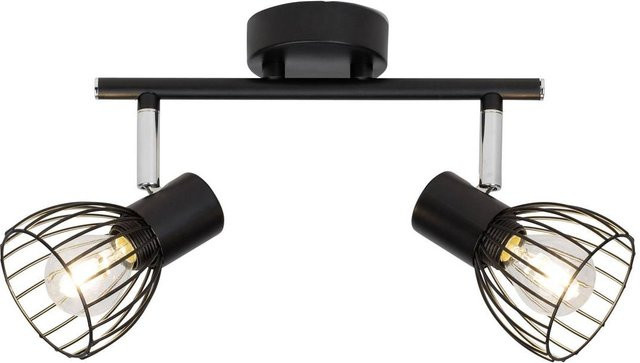 Brilliant Blacky Spotrohr Lampe in Schwarz mit 2 Fassungen für E14 Leuchtmittel und geeignet für LED sowie Tropfenlampen - Bild 1