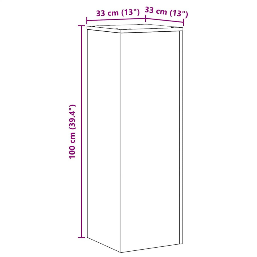 vidaXL Pflanzenständer aus Holzwerkstoff in Räuchereiche, Braun, B/T/H: 33 x 33 x 100 cm - Bild 3