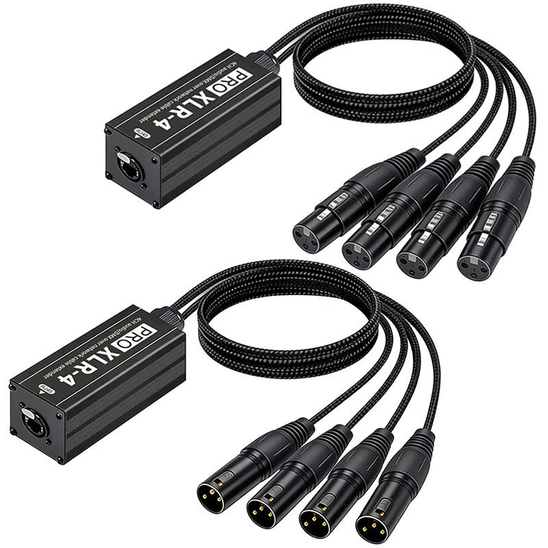 TITAK 4-Kanal XLR RJ45 Netzwerk-Extender PRO XLR-4 für professionelle Audio- und DMX512-Beleuchtung Übertragung in Schwarz - Bild 6