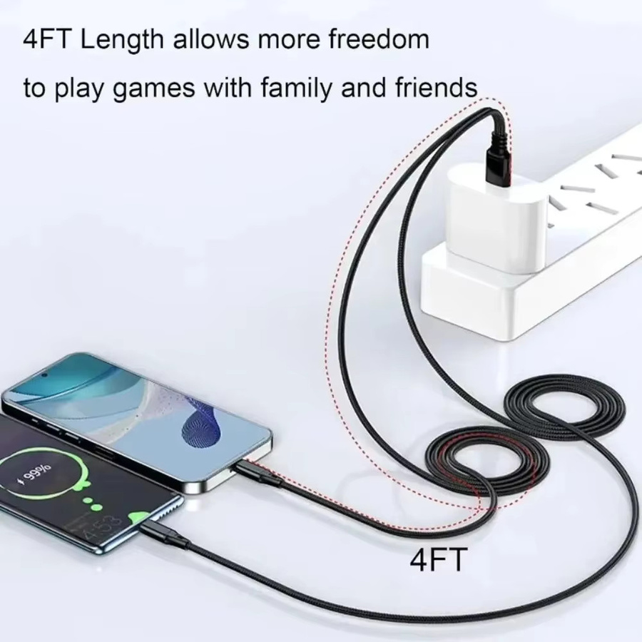 NNBILI 2-in-1 Schnellladekabel Y-Splitter USB auf Typ-C und Micro-USB Datenkabel, Schwarz - Bild 2