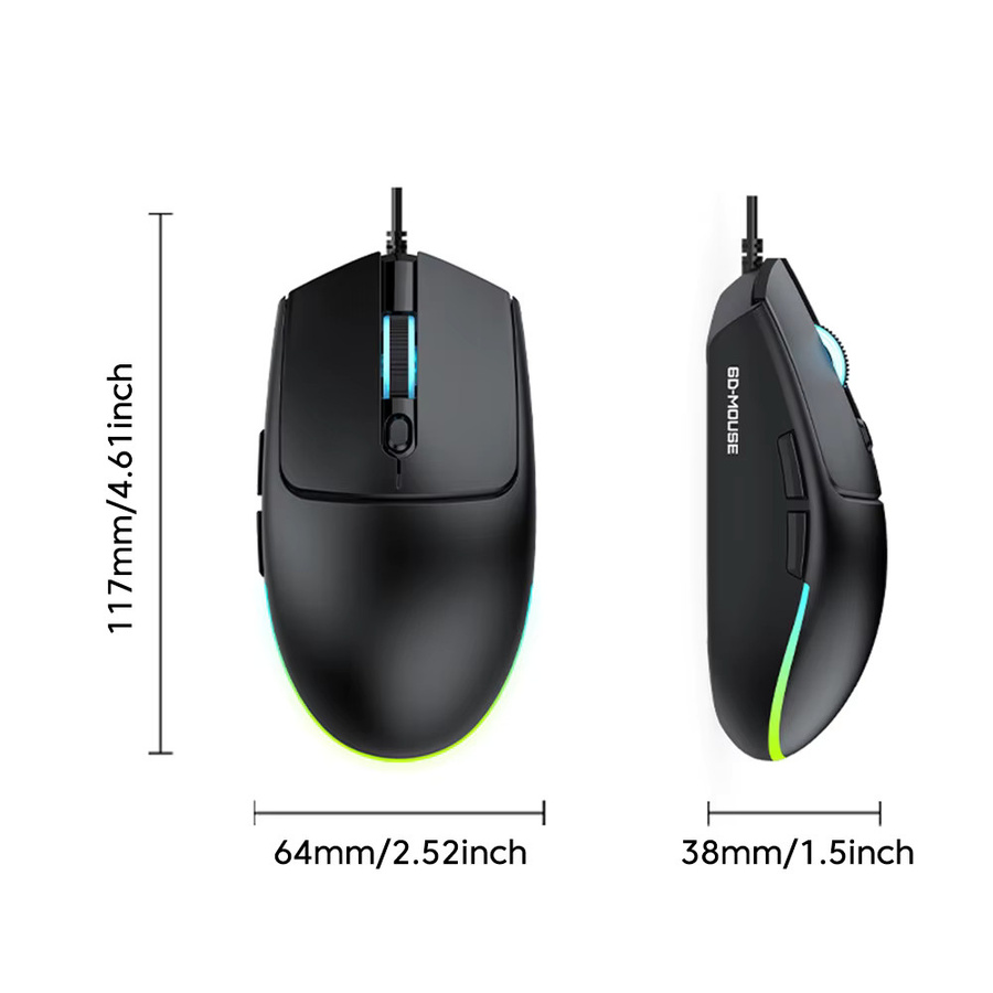 Elough M300 Kabellose Gaming Maus mit RGB-Beleuchtung und DPI-Anpassung für E-Sport, kompatibel mit PC und Mobilgeräten - Bild 4