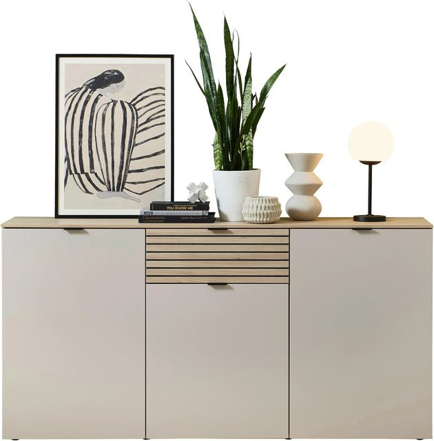 Premium Living Sideboard Memphis in Eichefarben und Kaschmir mit Soft-Close-Schubladen, B/H/T: 180 x 90 x 45 cm - Bild 1
