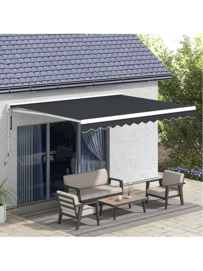 Halbautomatisches Vordach mit Aluminiumrahmen und Fernbedienung, grau, B/T: 400 x 300 cm - Bild 5